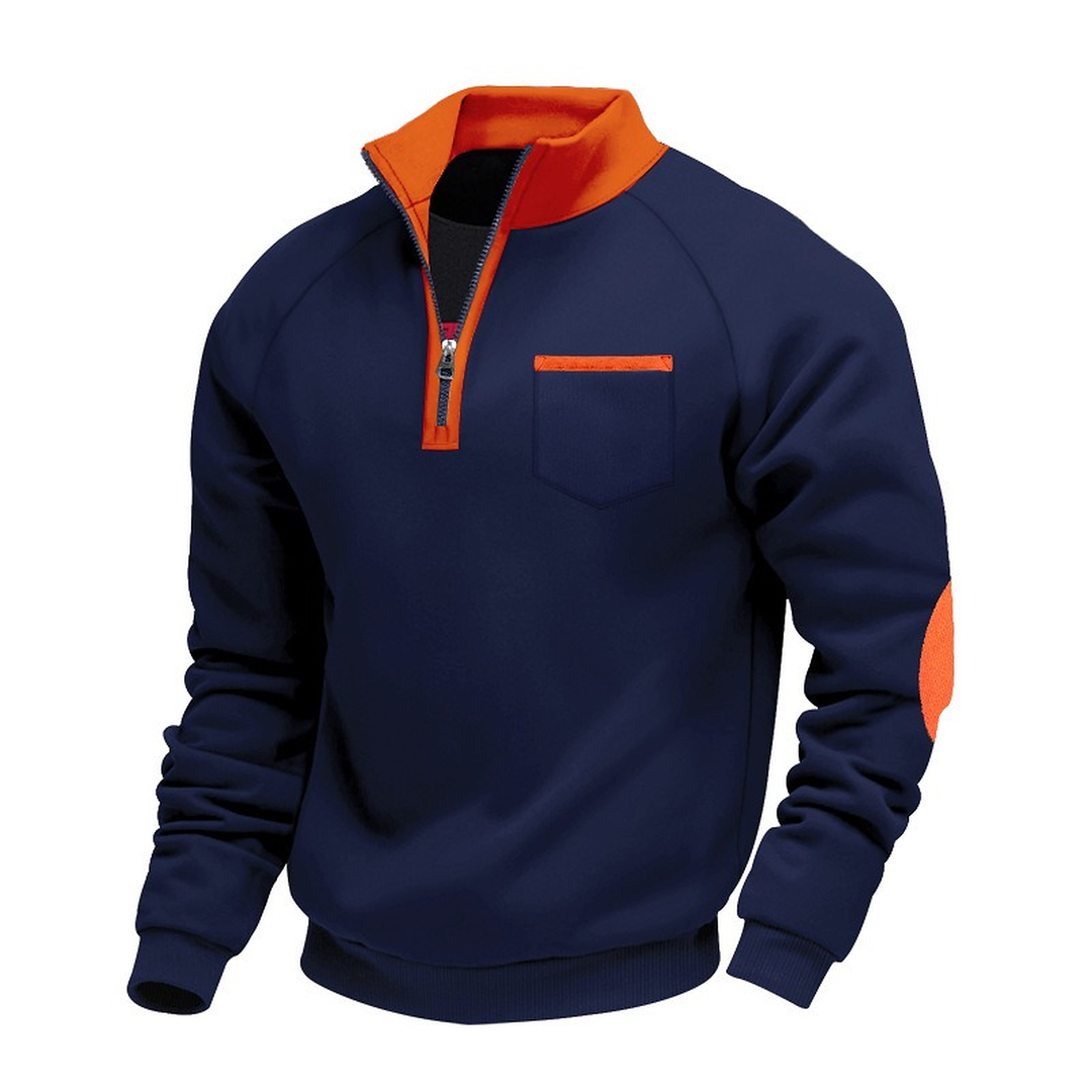 Bleu marine contraste orange