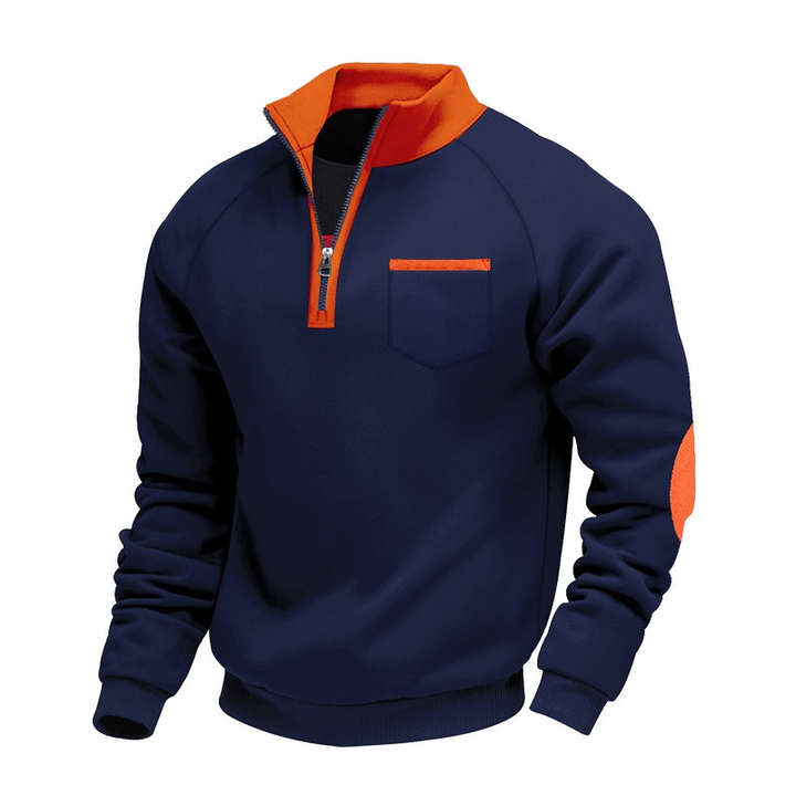 Bleu marine contraste orange