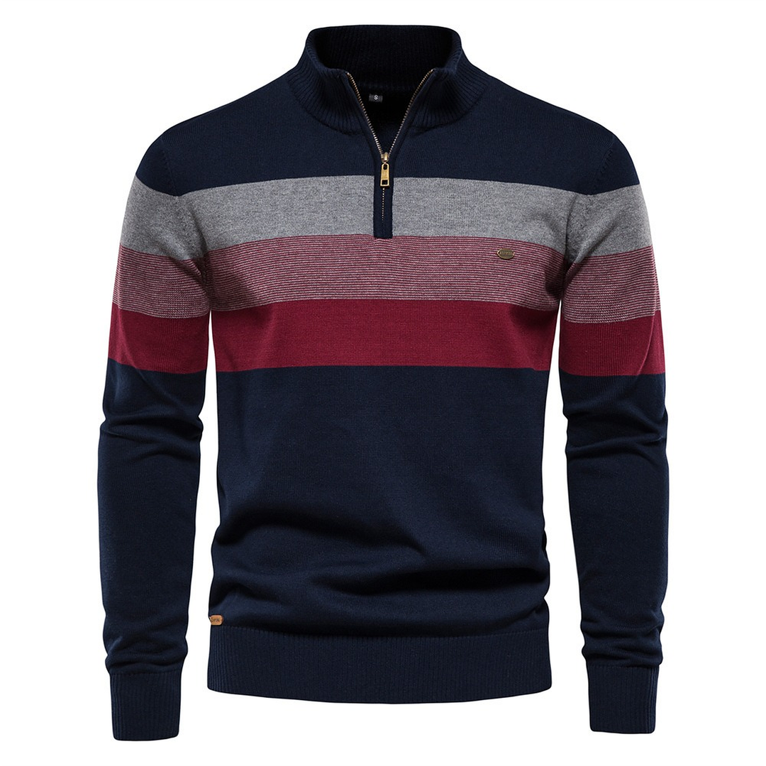 Rayé bleu marine et rouge