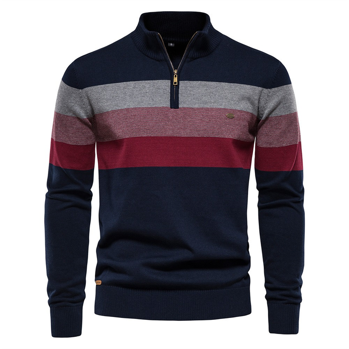 Rayé bleu marine et rouge