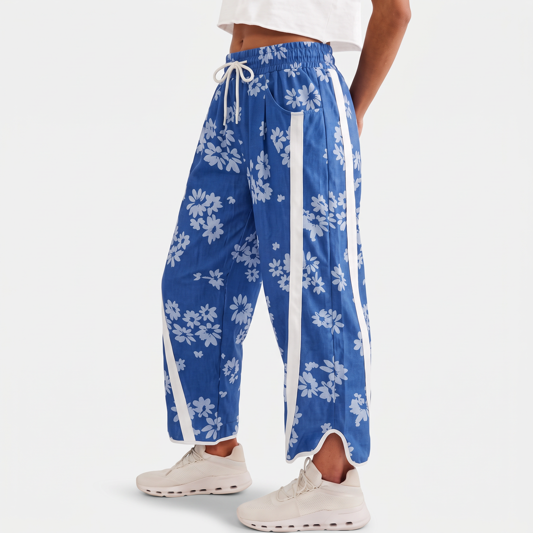 Imprimé floral bleu